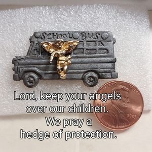 School Bus Tac Pin w/Guardian Angel